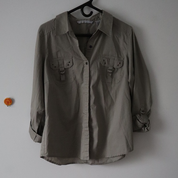 Button Down with Buckle and Grommets - Picture 1 of 5